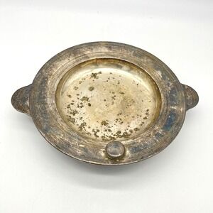 Vintage Silver Plated Warming Plate Dish Candle Warmer Trivet Serving Tray‎